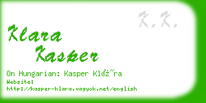 klara kasper business card